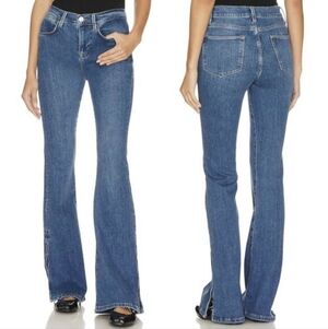 FRAME Womens Le High Flare Slits Samson Jeans Medium Wash Size 27